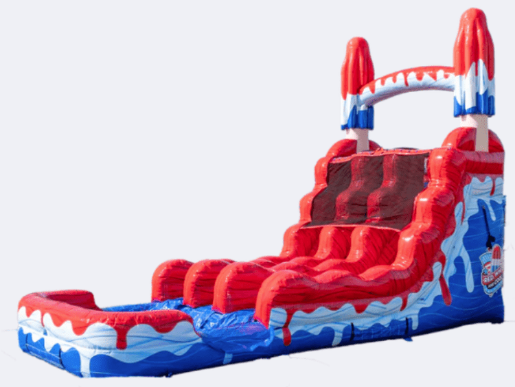 Red, White and Cool popsicle dual lane water slide