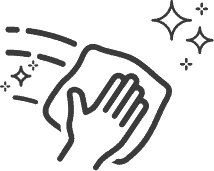Hand wiping a surface clean